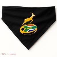 Springbok Rugby Ball & South African Flag USA-Made Doggie Bandana thumb 0