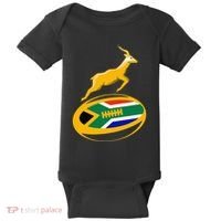 Springbok Rugby Ball & South African Flag Baby Bodysuit thumb 0