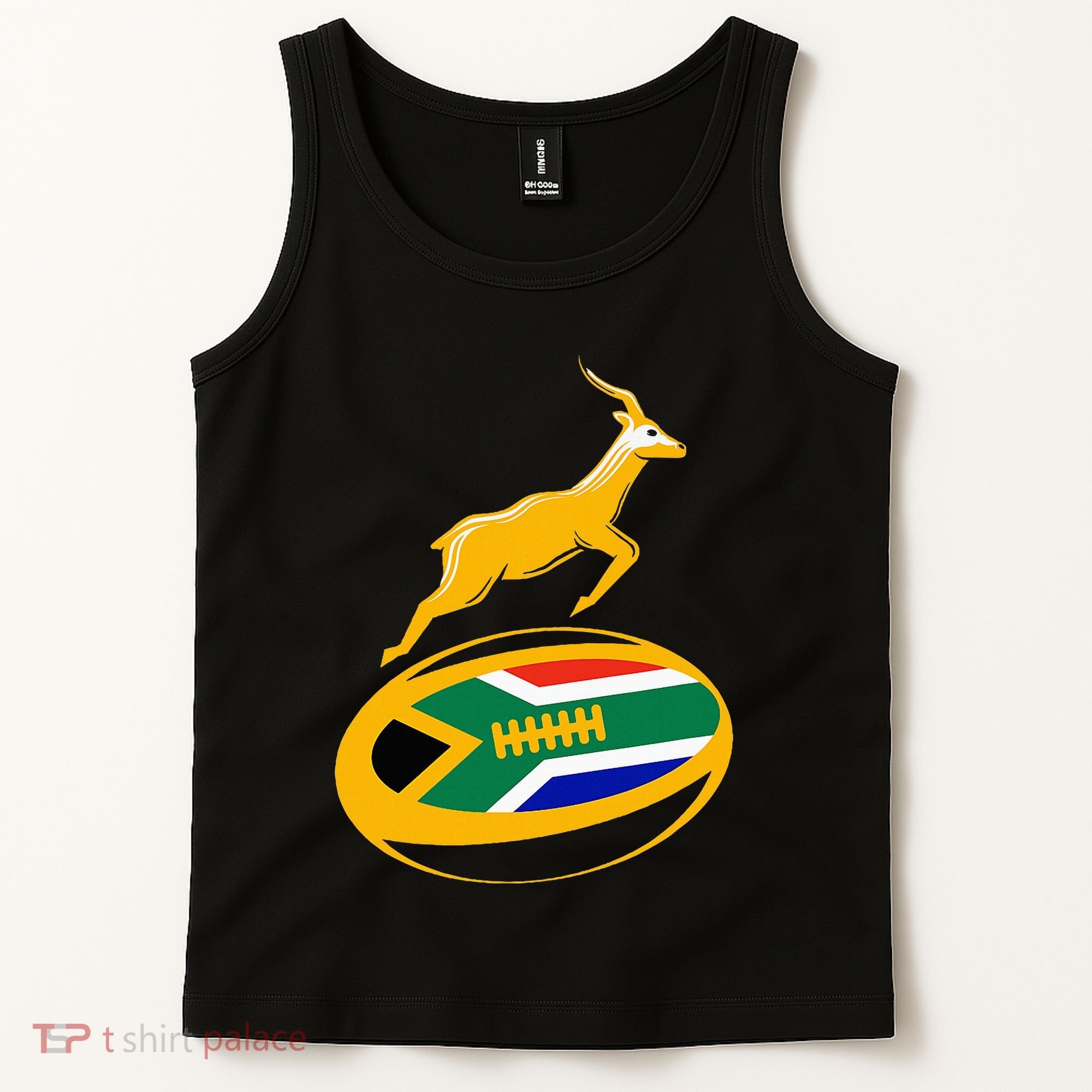 Springbok Rugby Ball & South African Flag Tank Top