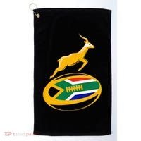Springbok Rugby Ball & South African Flag Golf Towel thumb 0