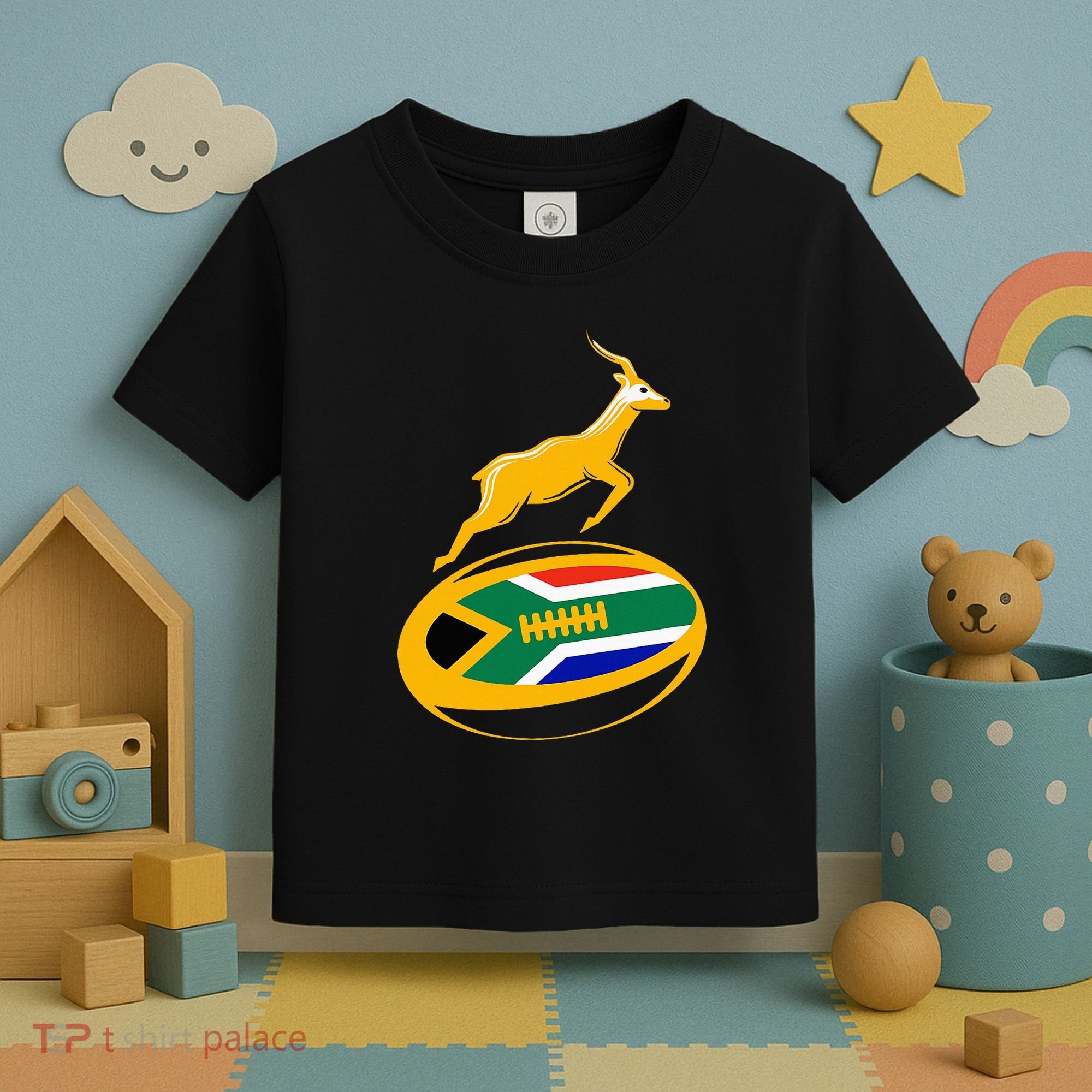 Springbok Rugby Ball & South African Flag Toddler T-Shirt