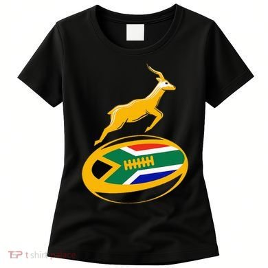 Springbok Rugby Ball & South African Flag Women's T-Shirt