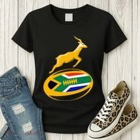 Springbok Rugby Ball & South African Flag Women's T-Shirt thumb 3