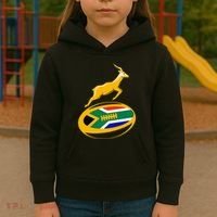 Springbok Rugby Ball & South African Flag Kids Hoodie thumb 3