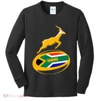 Springbok Rugby Ball & South African Flag Kids Long Sleeve Shirt thumb 0