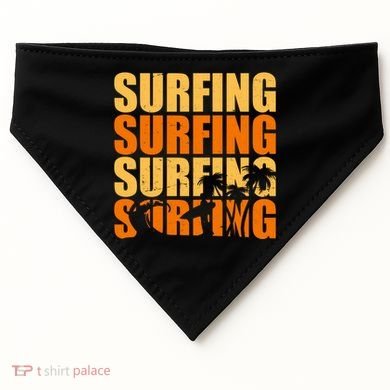 Surfing Retro Beach USA-Made Doggie Bandana