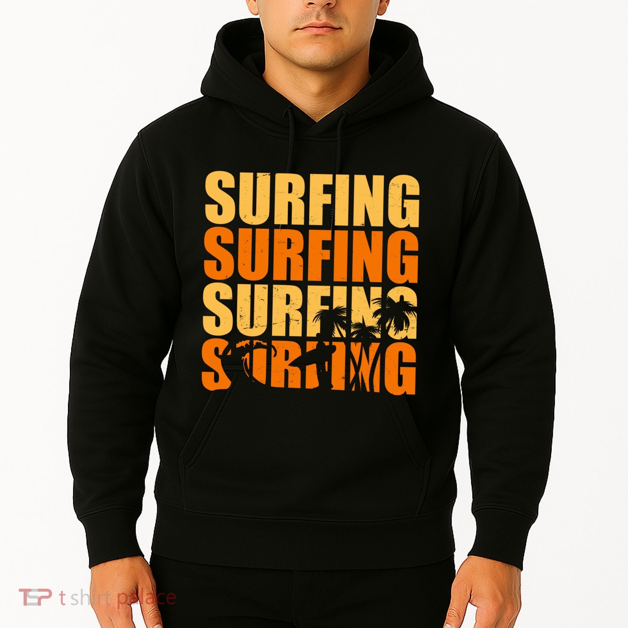 Surfing Retro Beach Hoodie