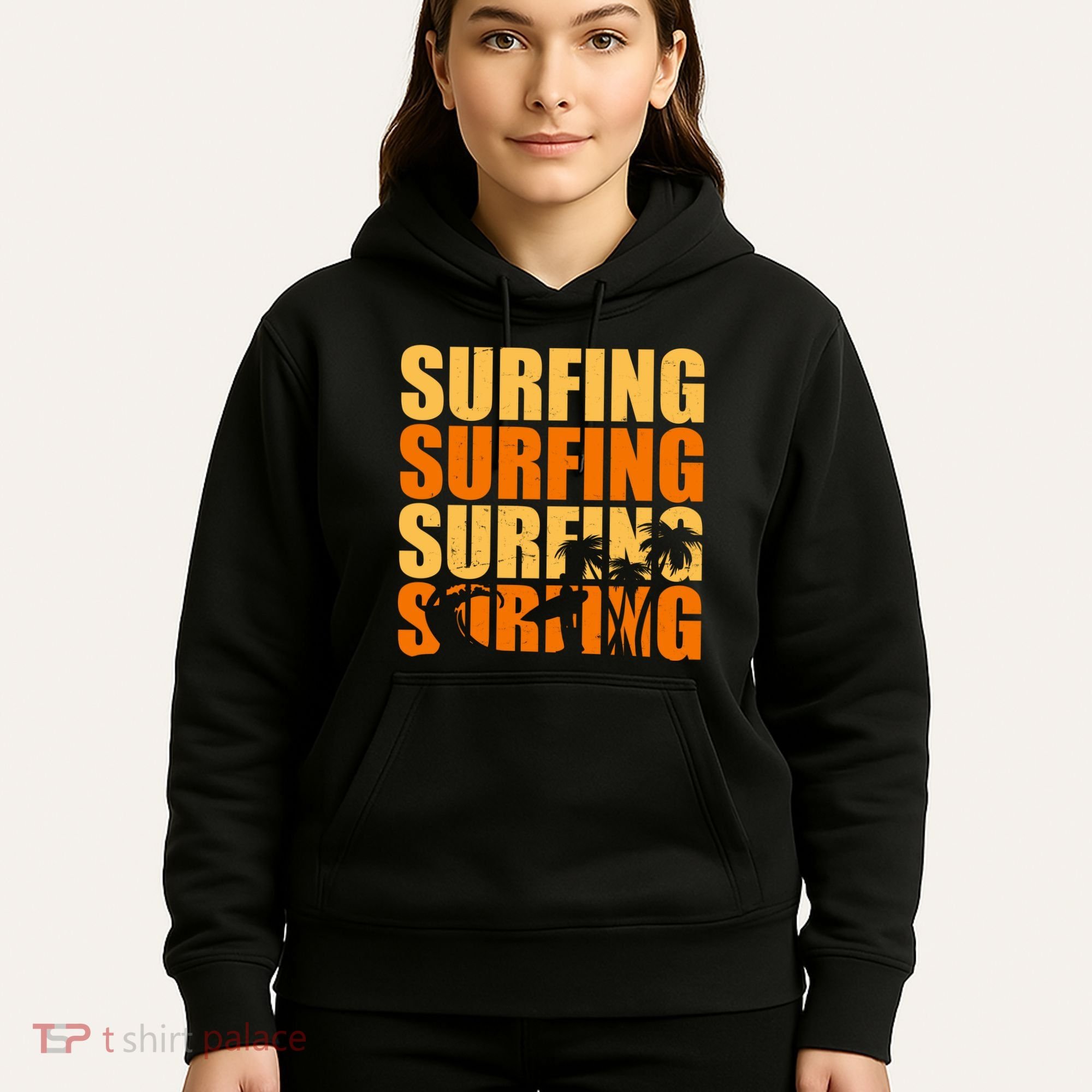 Surfing Retro Beach Hoodie