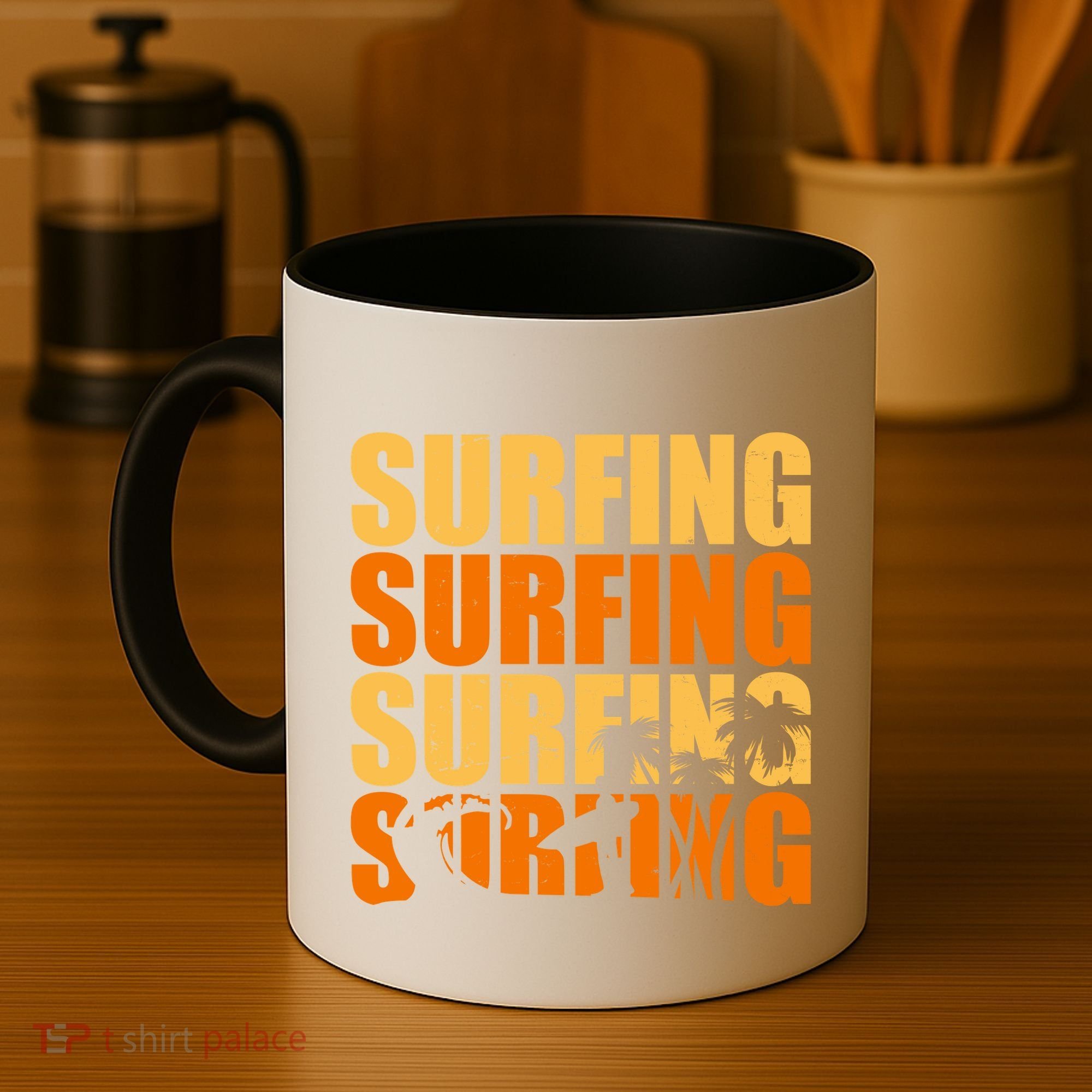 Surfing Retro Beach Coffee Mug