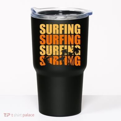 Surfing Retro Beach Tumbler