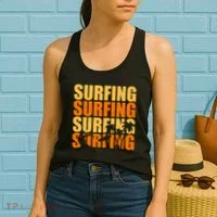 Surfing Retro Beach Women's Tank Top thumb 2