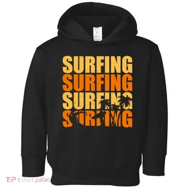 Surfing Retro Beach Toddler Hoodie