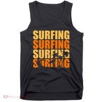 Surfing Retro Beach Tank Top thumb 0