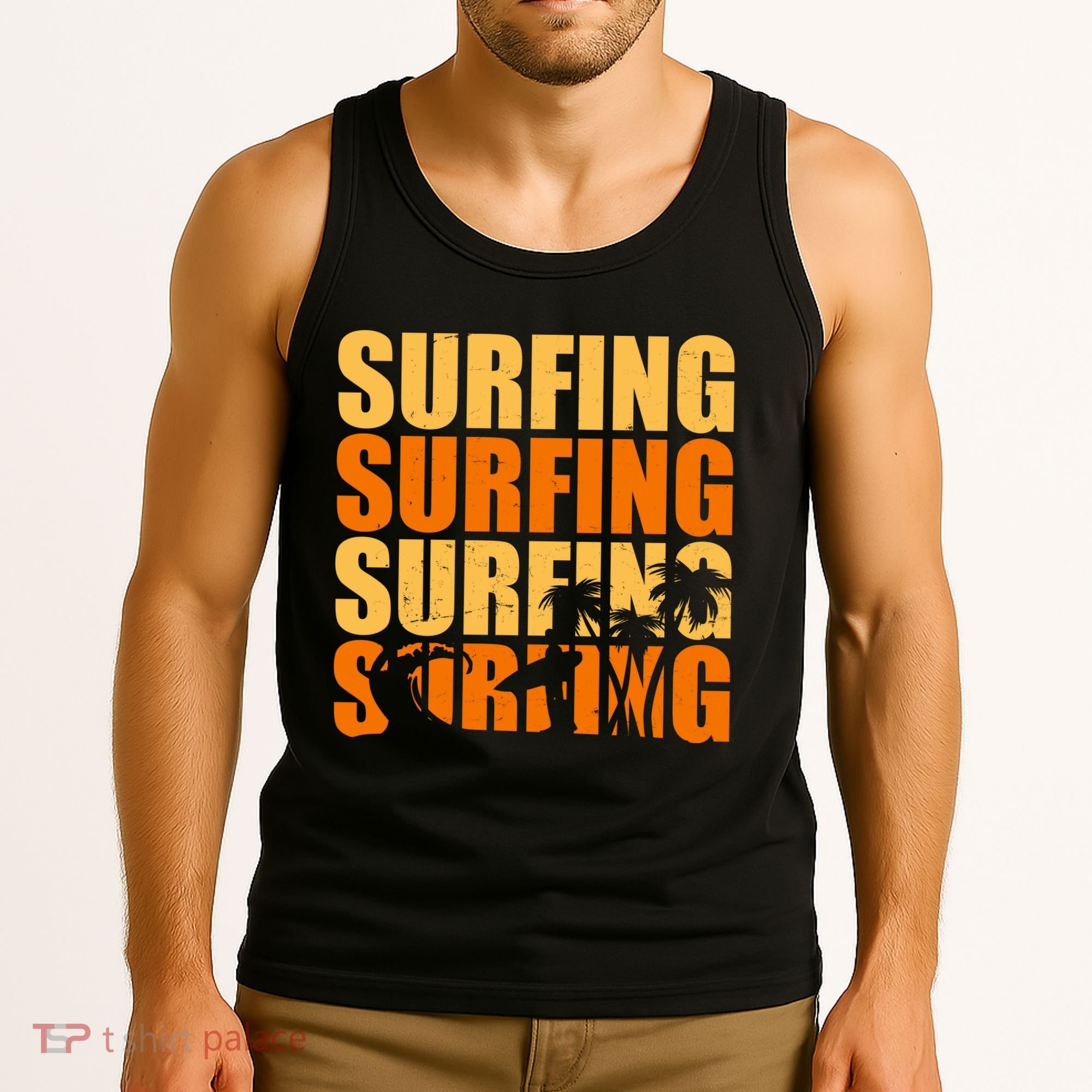 Surfing Retro Beach Tank Top
