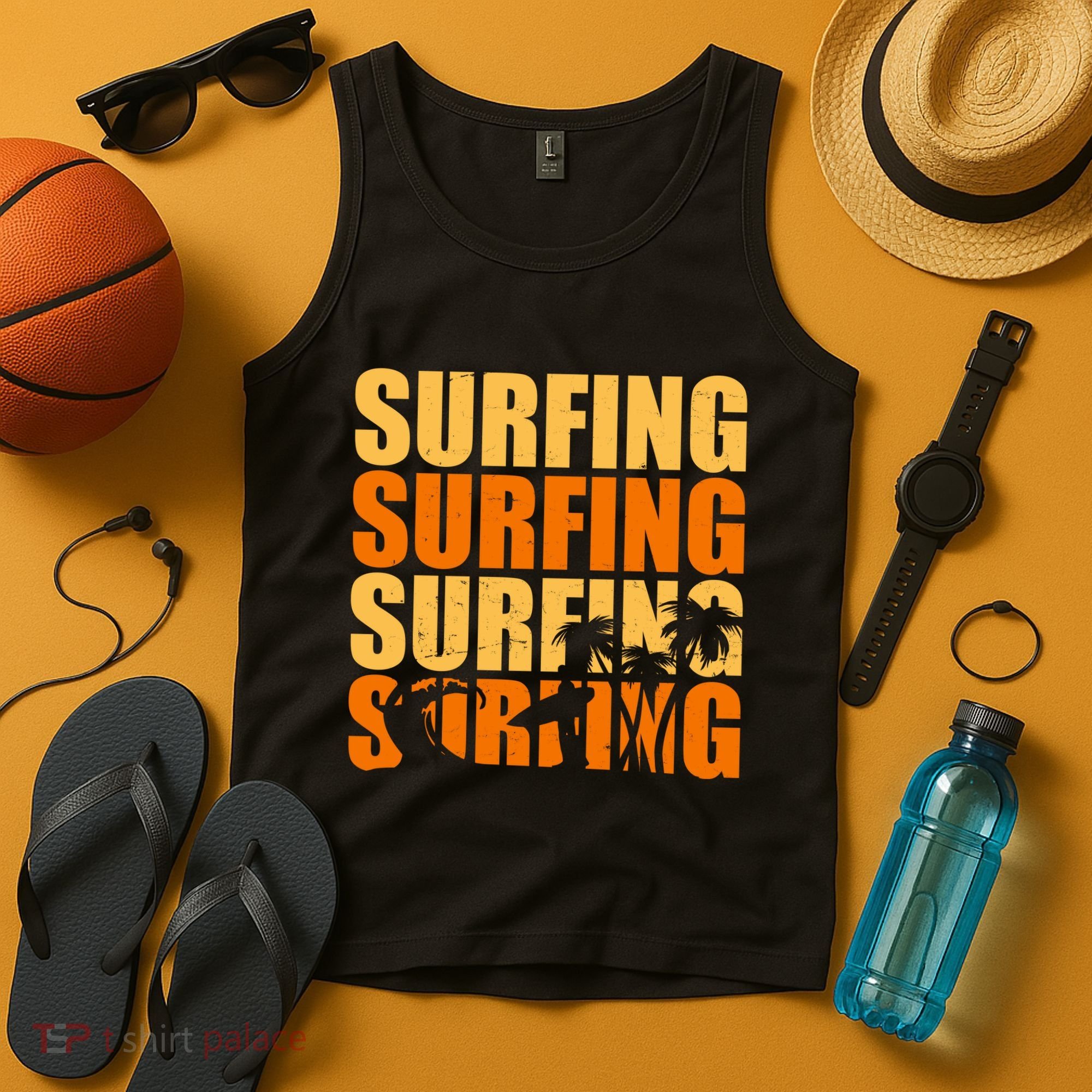Surfing Retro Beach Tank Top