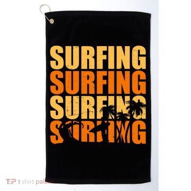 Surfing Retro Beach Golf Towel