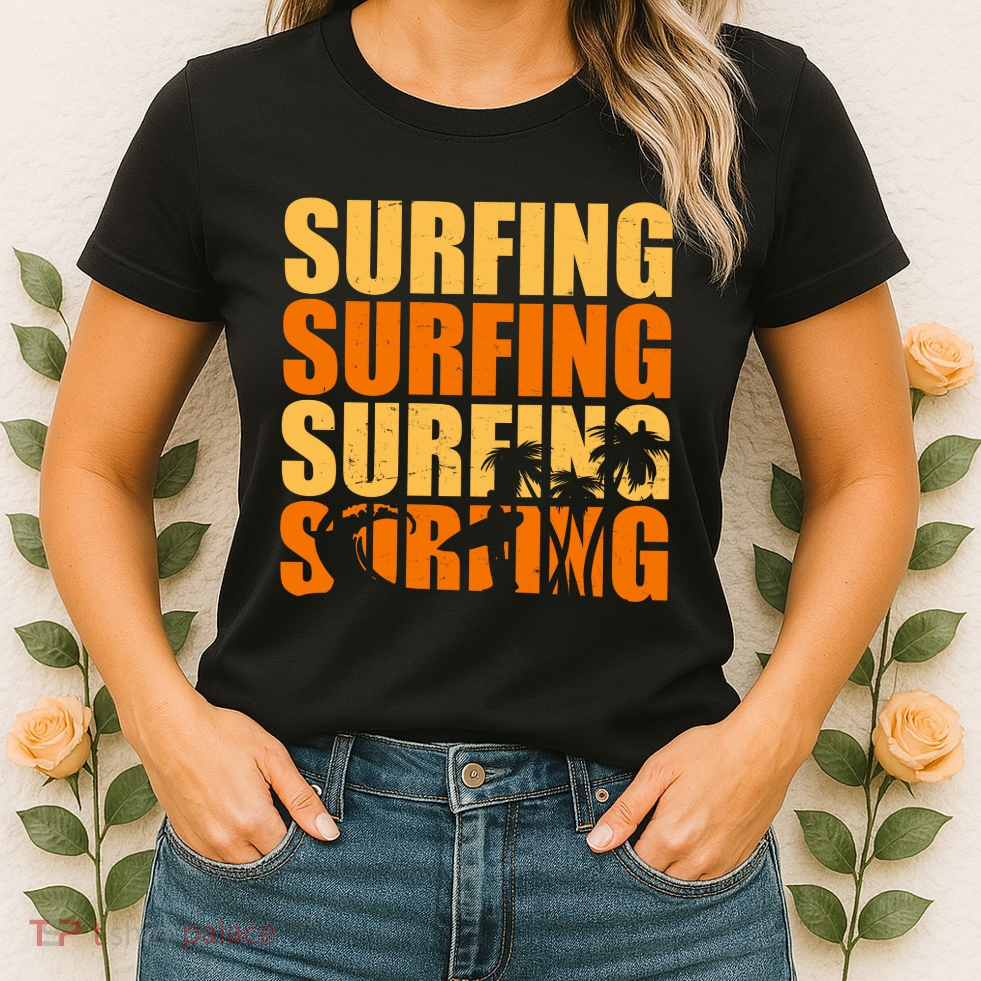 Surfing Retro Beach Women's T-Shirt