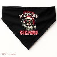 Skibid.I Rizzmas Christmas Rizz Santa Claus Charisma Cool USA-Made Doggie Bandana thumb 0