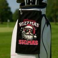 Skibid.I Rizzmas Christmas Rizz Santa Claus Charisma Cool Golf Towel thumb 2