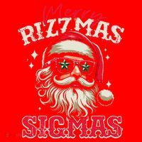 Skibid.I Rizzmas Christmas Rizz Santa Claus Charisma Cool Santa Hat thumb 1