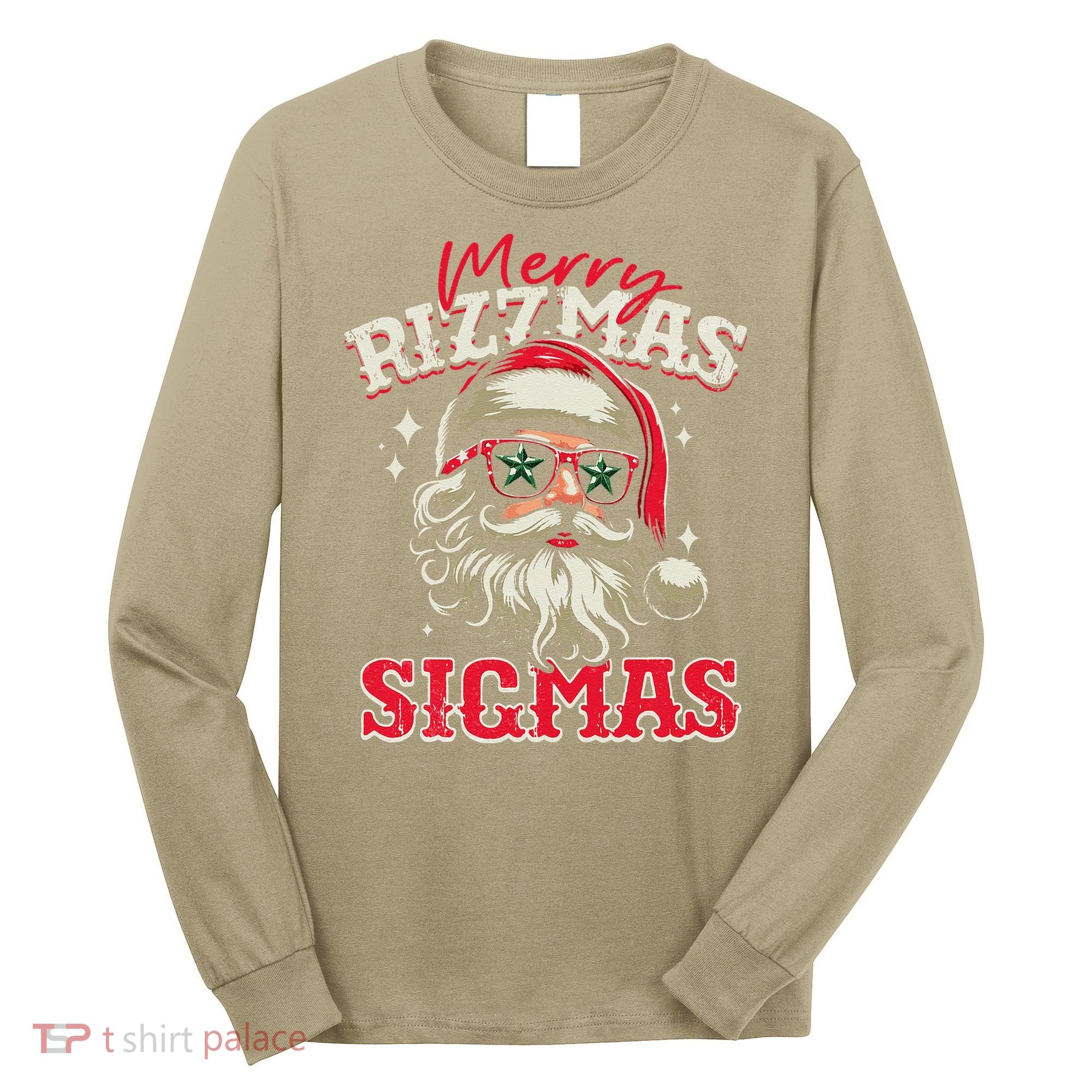 Skibid.I Rizzmas Christmas Rizz Santa Claus Charisma Cool Long Sleeve Shirt
