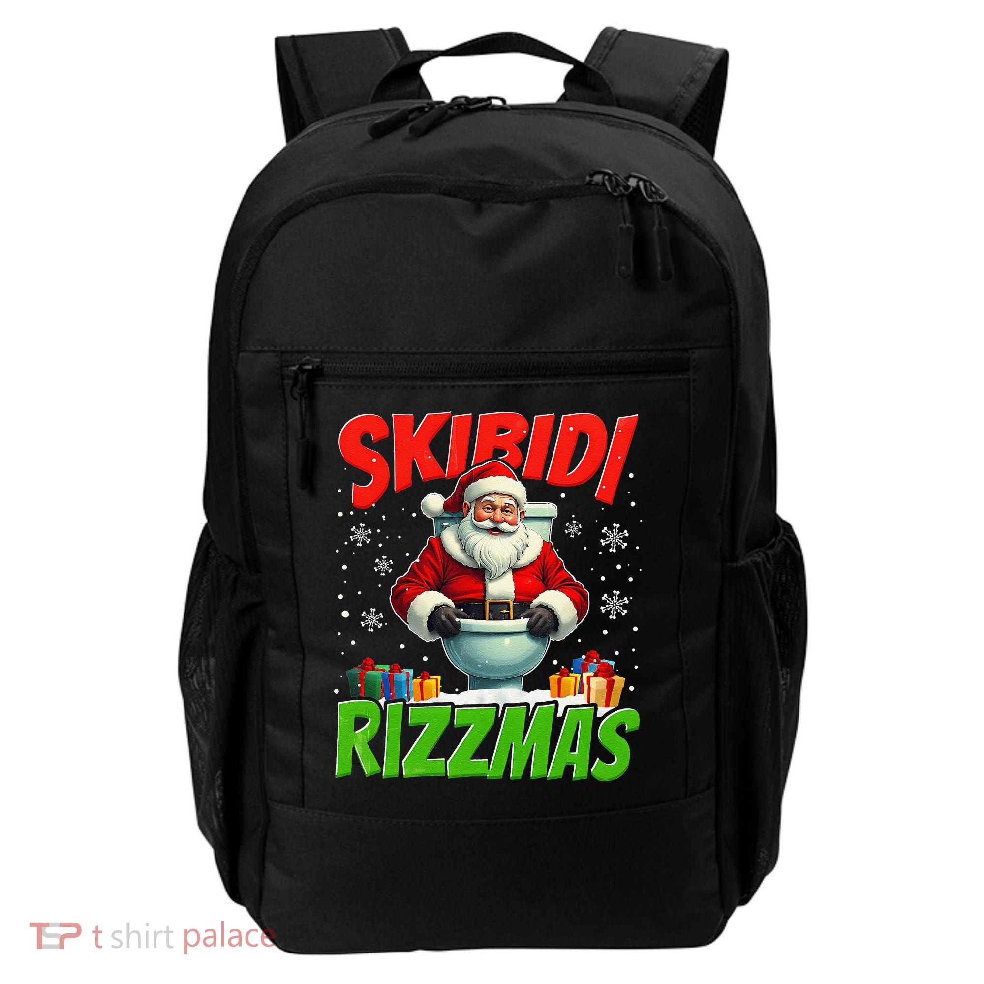 Skibid.I Rizzmas Christmas Rizz Santa Claus Charisma Cool Backpack