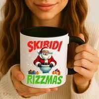Skibid.I Rizzmas Christmas Rizz Santa Claus Charisma Cool Coffee Mug thumb 3