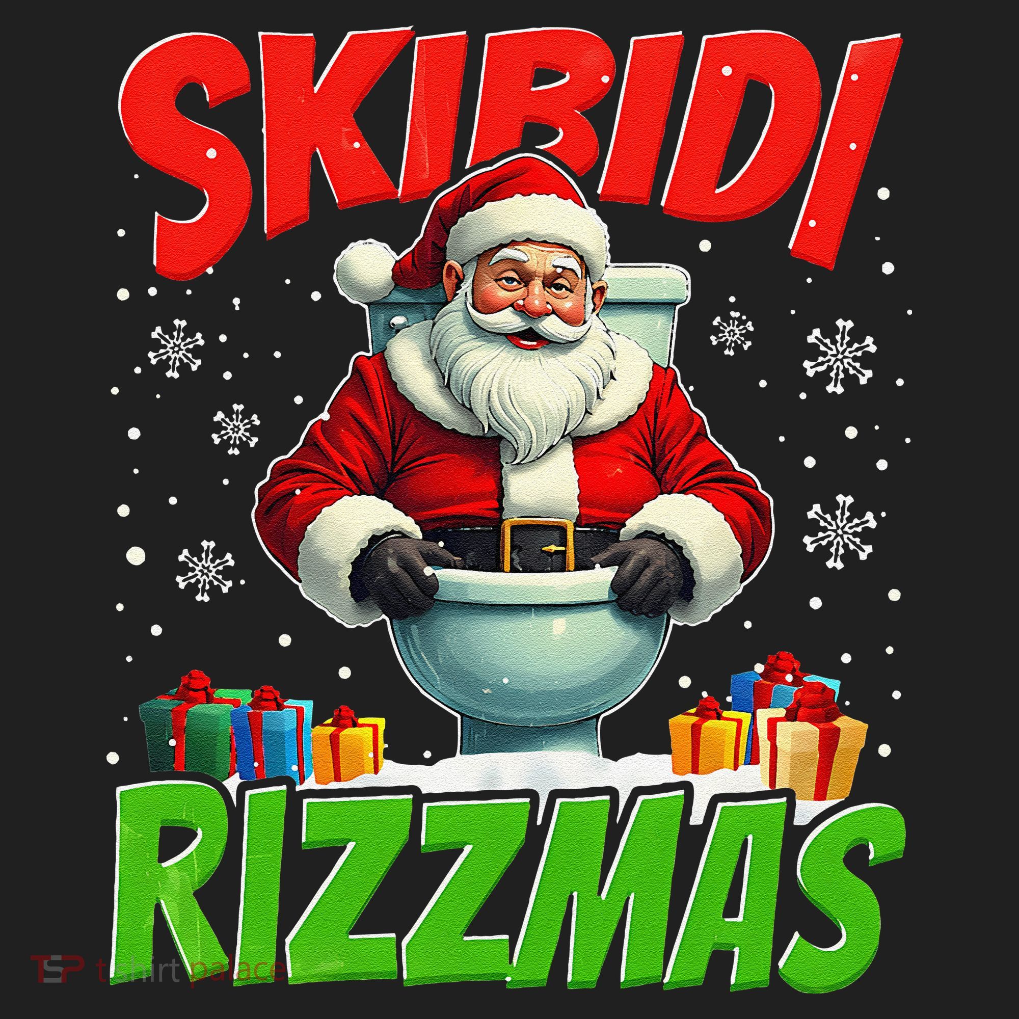 Skibid.I Rizzmas Christmas Rizz Santa Claus Charisma Cool Beanie