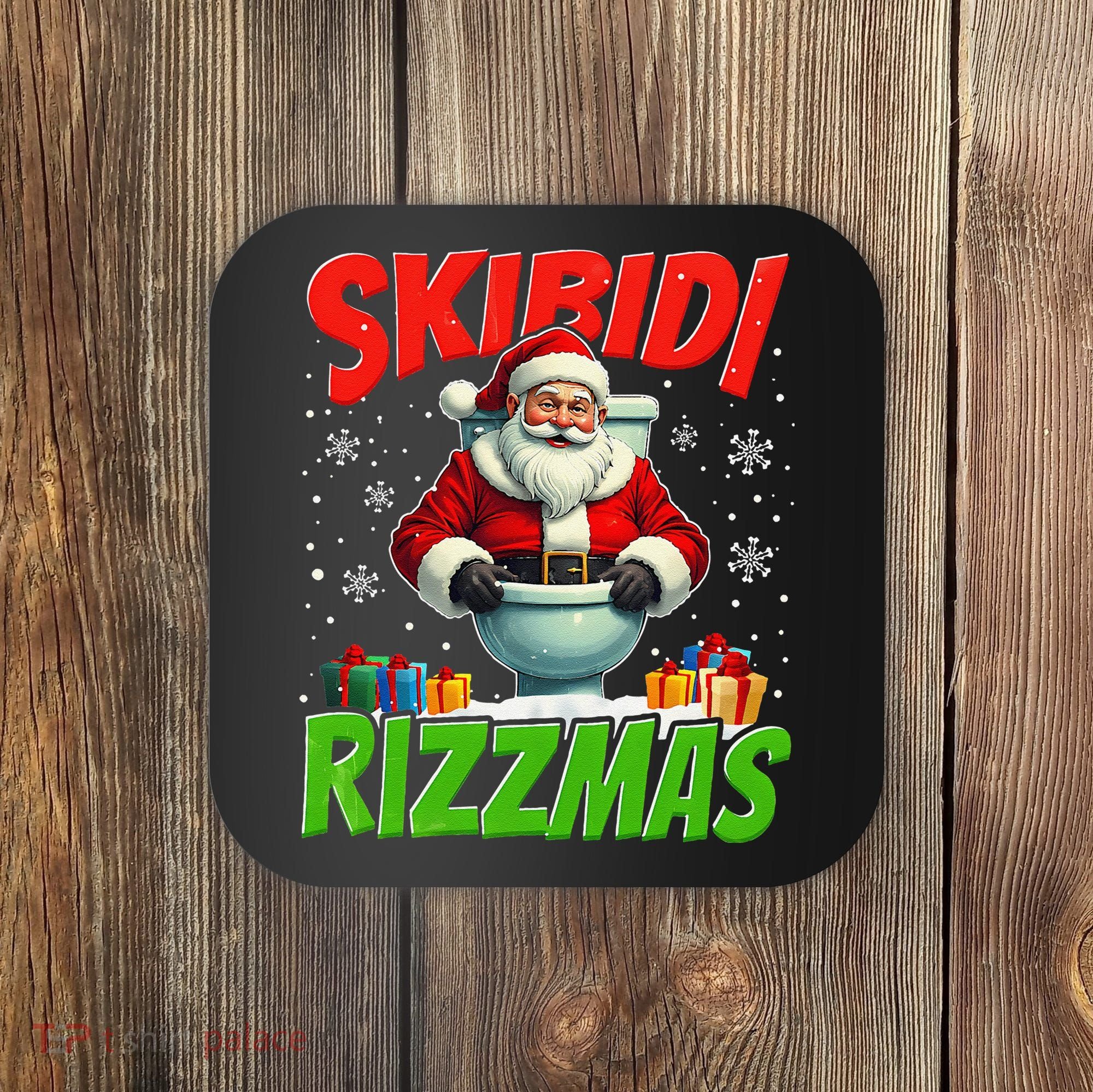 Skibid.I Rizzmas Christmas Rizz Santa Claus Charisma Cool Coaster