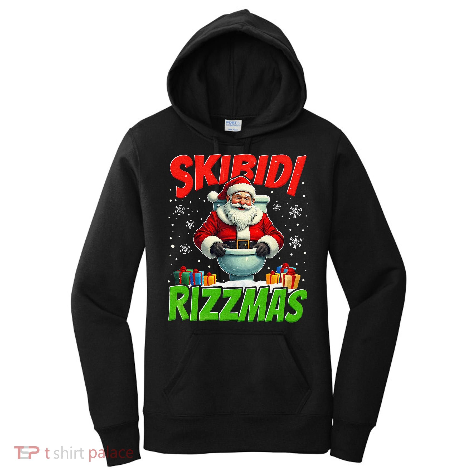 Skibid.I Rizzmas Christmas Rizz Santa Claus Charisma Cool Women's Hoodie