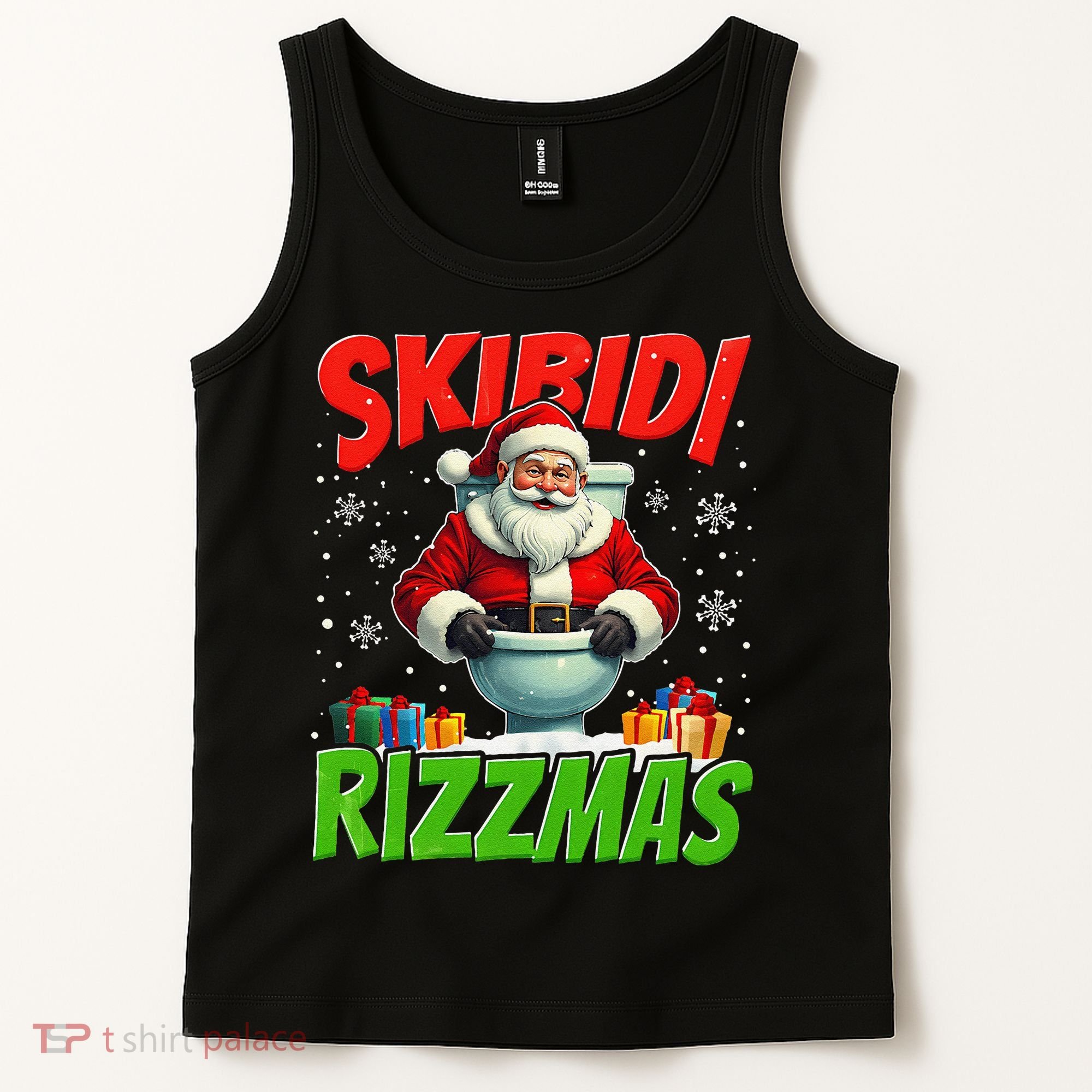 Skibid.I Rizzmas Christmas Rizz Santa Claus Charisma Cool Tank Top