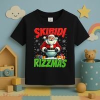 Skibid.I Rizzmas Christmas Rizz Santa Claus Charisma Cool Toddler T-Shirt thumb 3