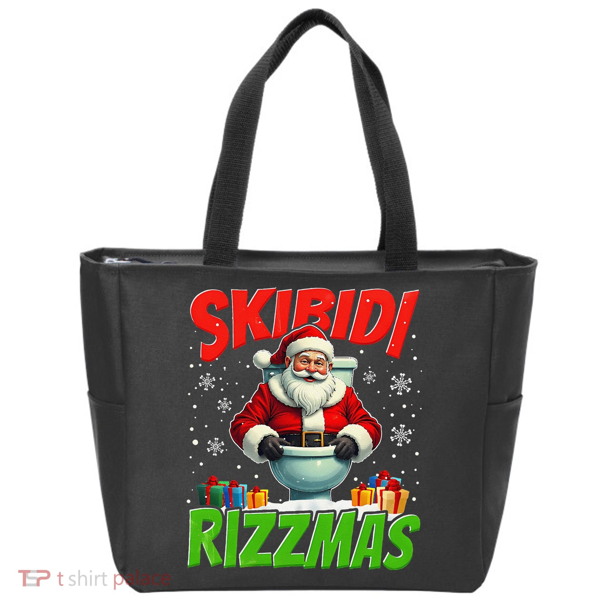 Skibid.I Rizzmas Christmas Rizz Santa Claus Charisma Cool Tote Bag