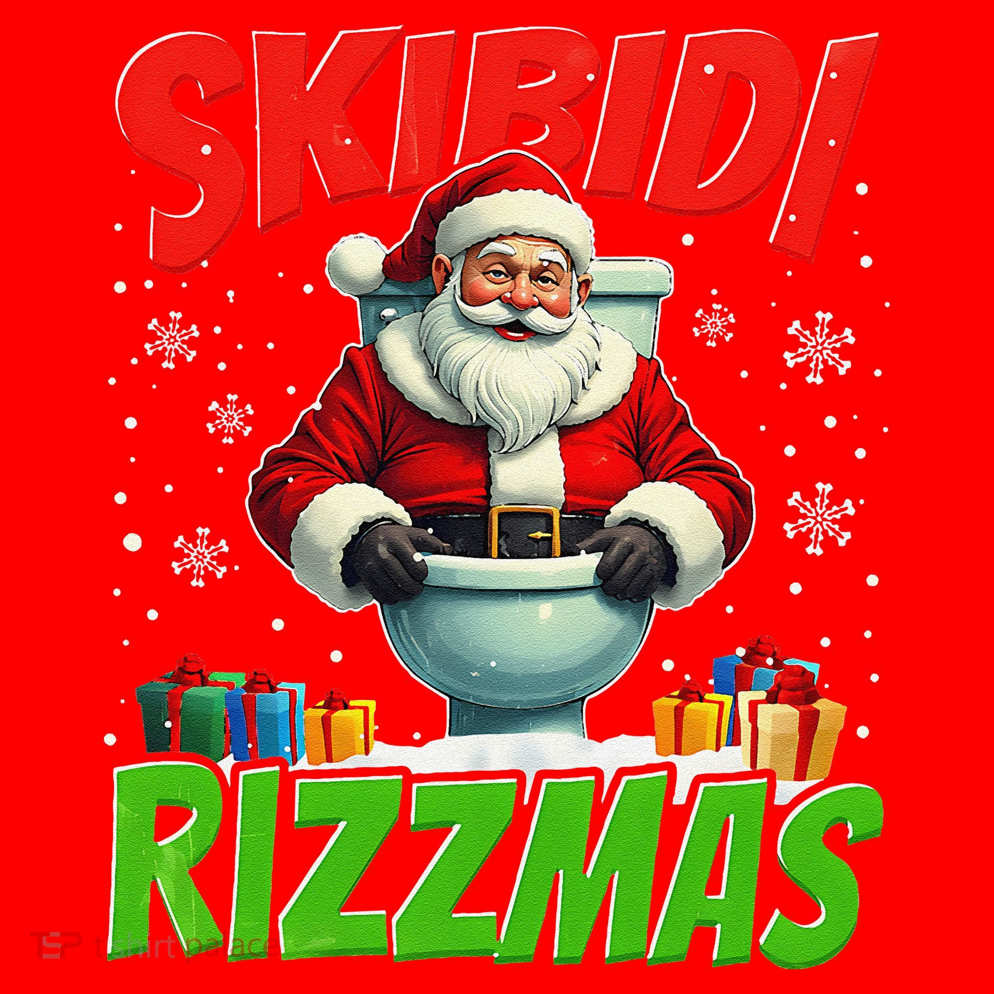 Skibid.I Rizzmas Christmas Rizz Santa Claus Charisma Cool Santa Hat