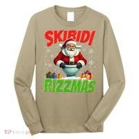 Skibid.I Rizzmas Christmas Rizz Santa Claus Charisma Cool Long Sleeve Shirt thumb 0