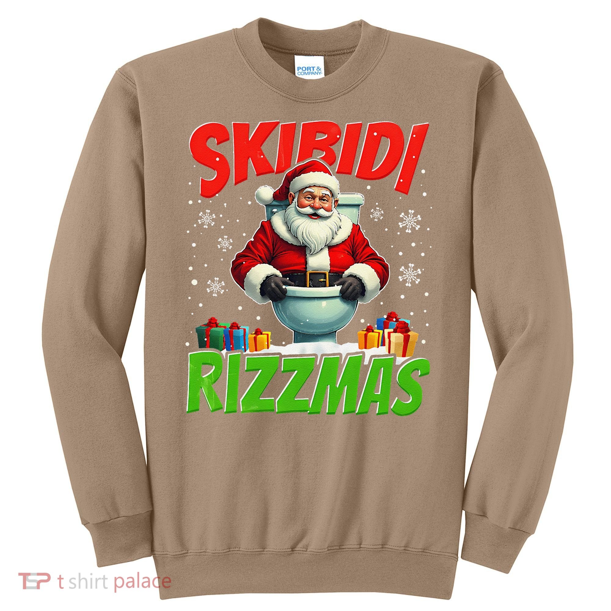 Skibid.I Rizzmas Christmas Rizz Santa Claus Charisma Cool Sweatshirt