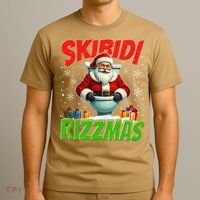 Skibid.I Rizzmas Christmas Rizz Santa Claus Charisma Cool T-Shirt thumb 3