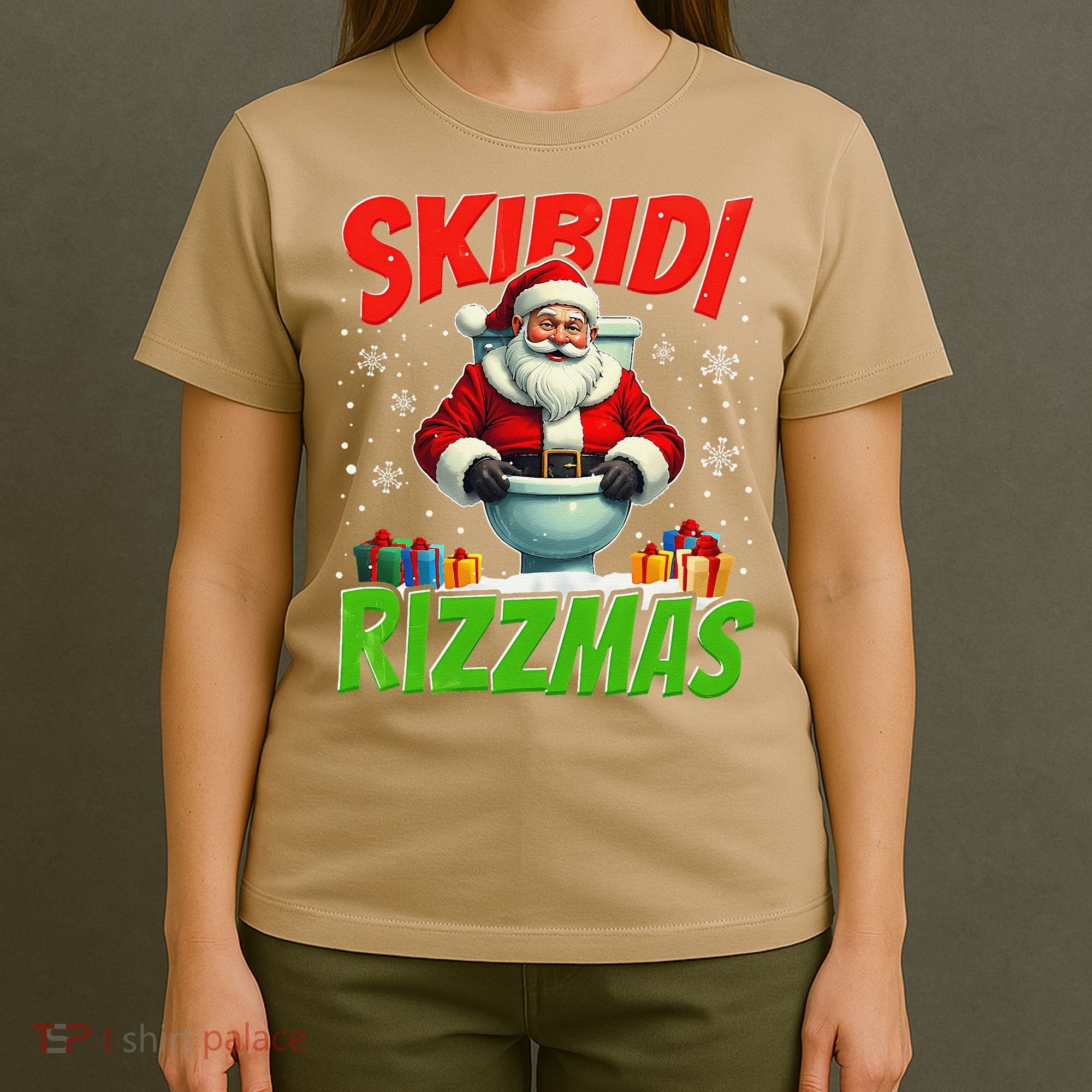 Skibid.I Rizzmas Christmas Rizz Santa Claus Charisma Cool T-Shirt