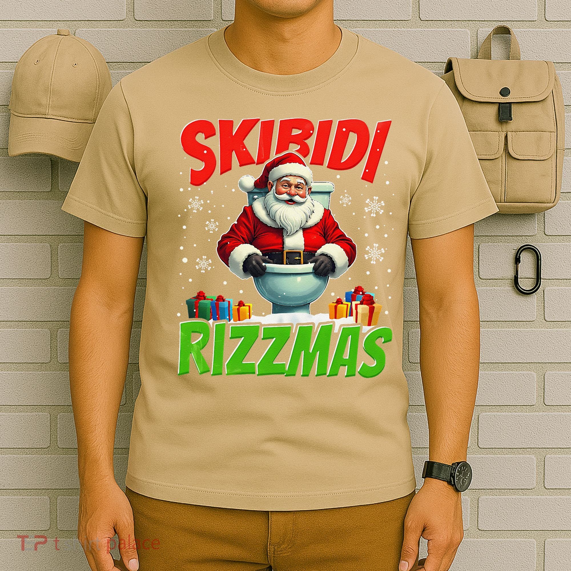 Skibid.I Rizzmas Christmas Rizz Santa Claus Charisma Cool T-Shirt
