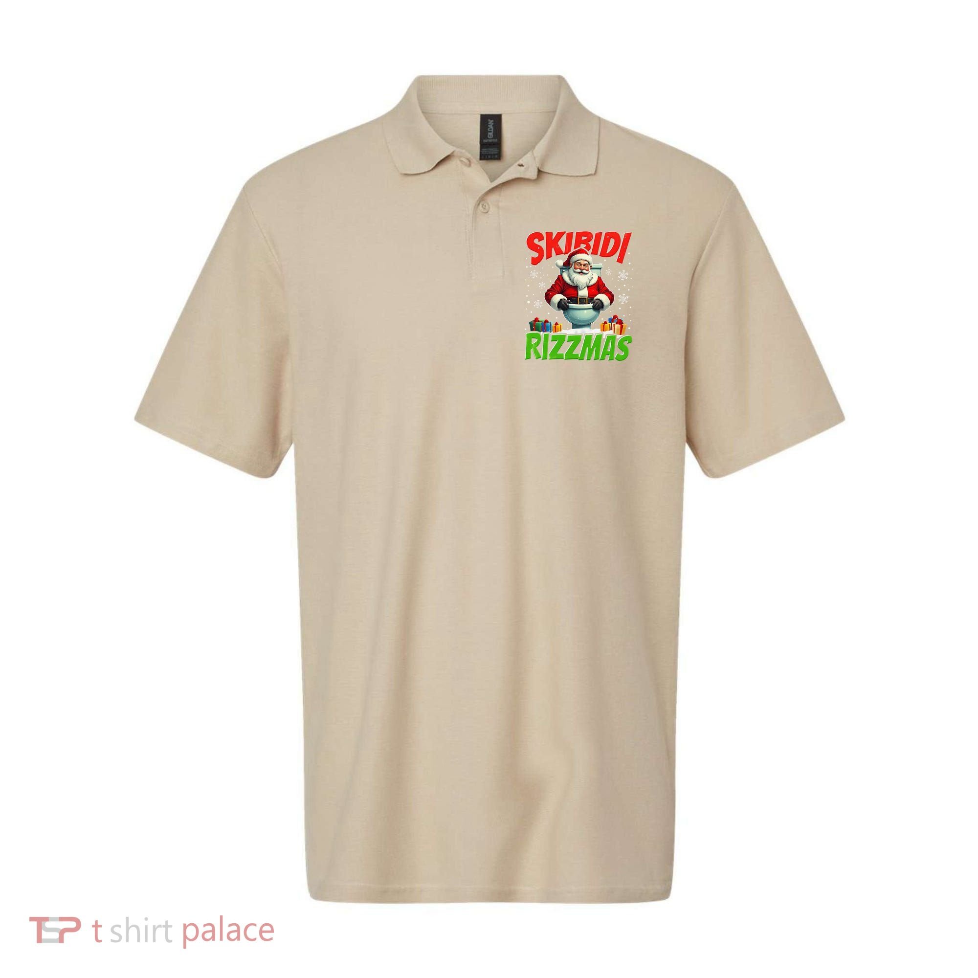 Skibid.I Rizzmas Christmas Rizz Santa Claus Charisma Cool Polo