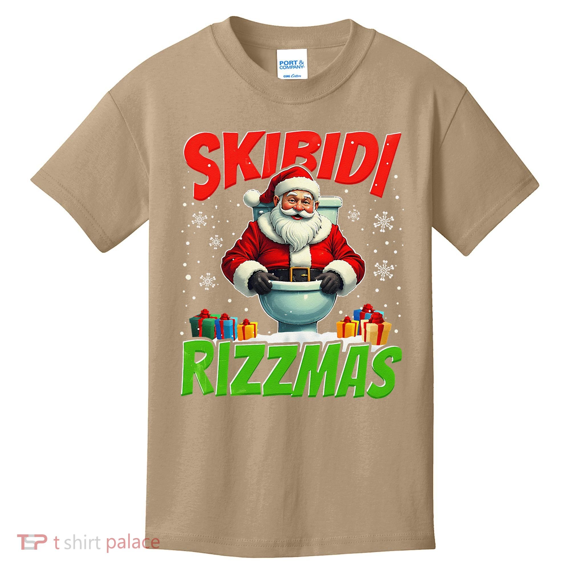 Skibid.I Rizzmas Christmas Rizz Santa Claus Charisma Cool Kids T-Shirt