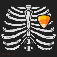 Skeleton Rib Cage Heart Candy Corn Cute Adult Women's Sweatshirt thumb 2