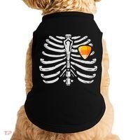 Skeleton Rib Cage Heart Candy Corn Cute Adult Doggie Tank thumb 0