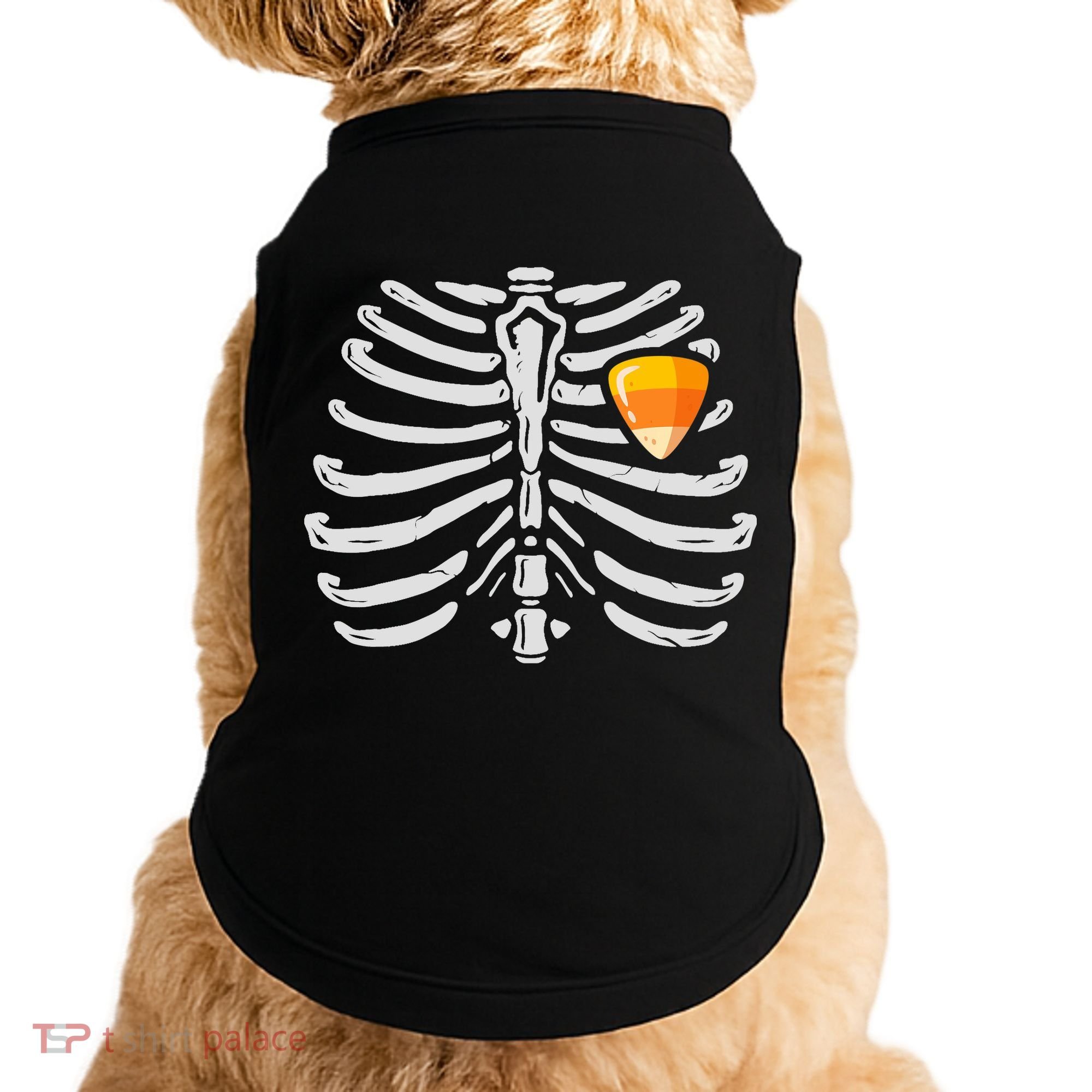 Skeleton Rib Cage Heart Candy Corn Cute Adult Doggie Tank
