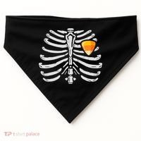 Skeleton Rib Cage Heart Candy Corn Cute Adult USA-Made Doggie Bandana thumb 0