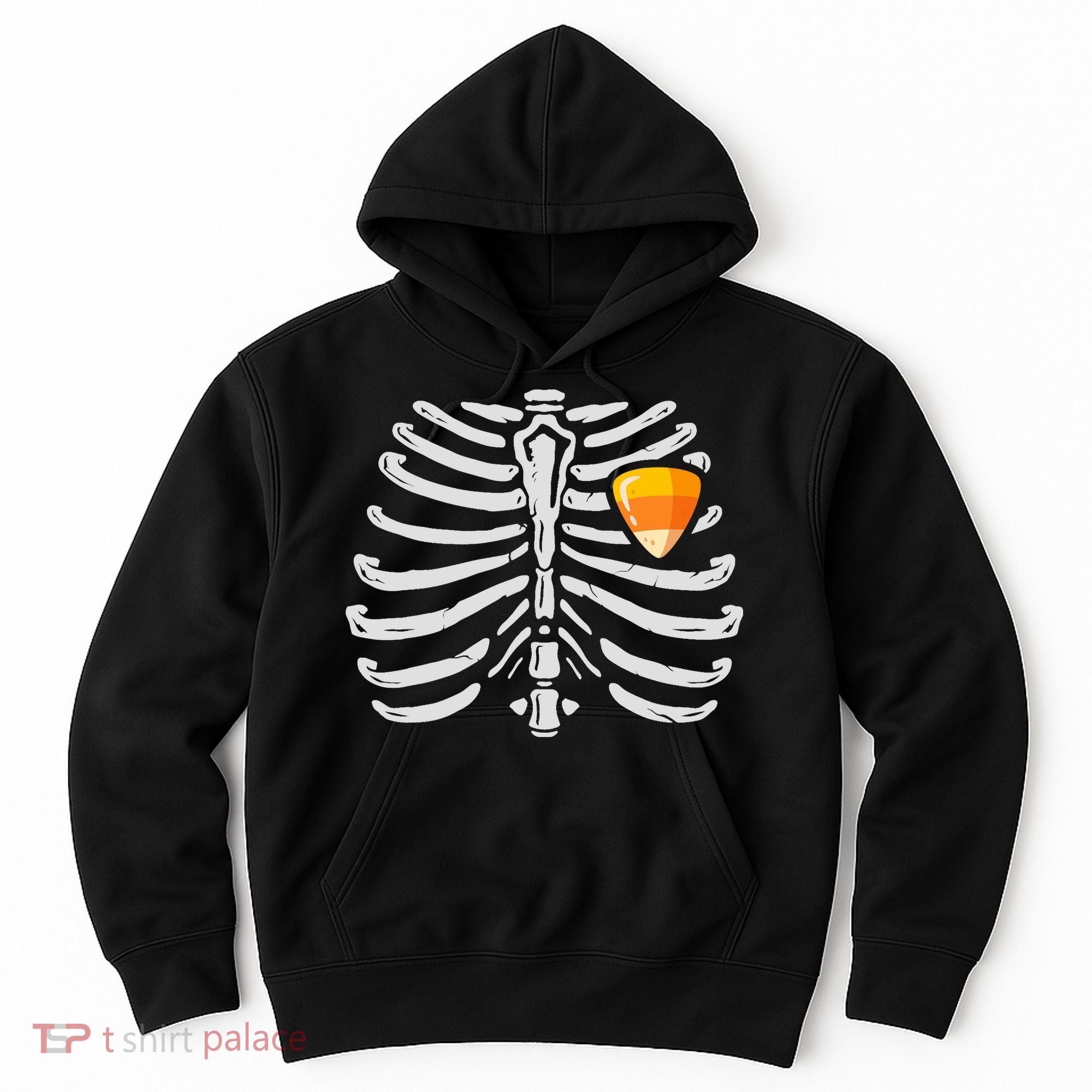 Skeleton Rib Cage Heart Candy Corn Cute Adult Hoodie