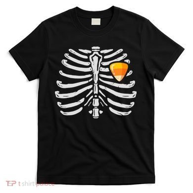 Skeleton Rib Cage Heart Candy Corn Cute Adult T-Shirt