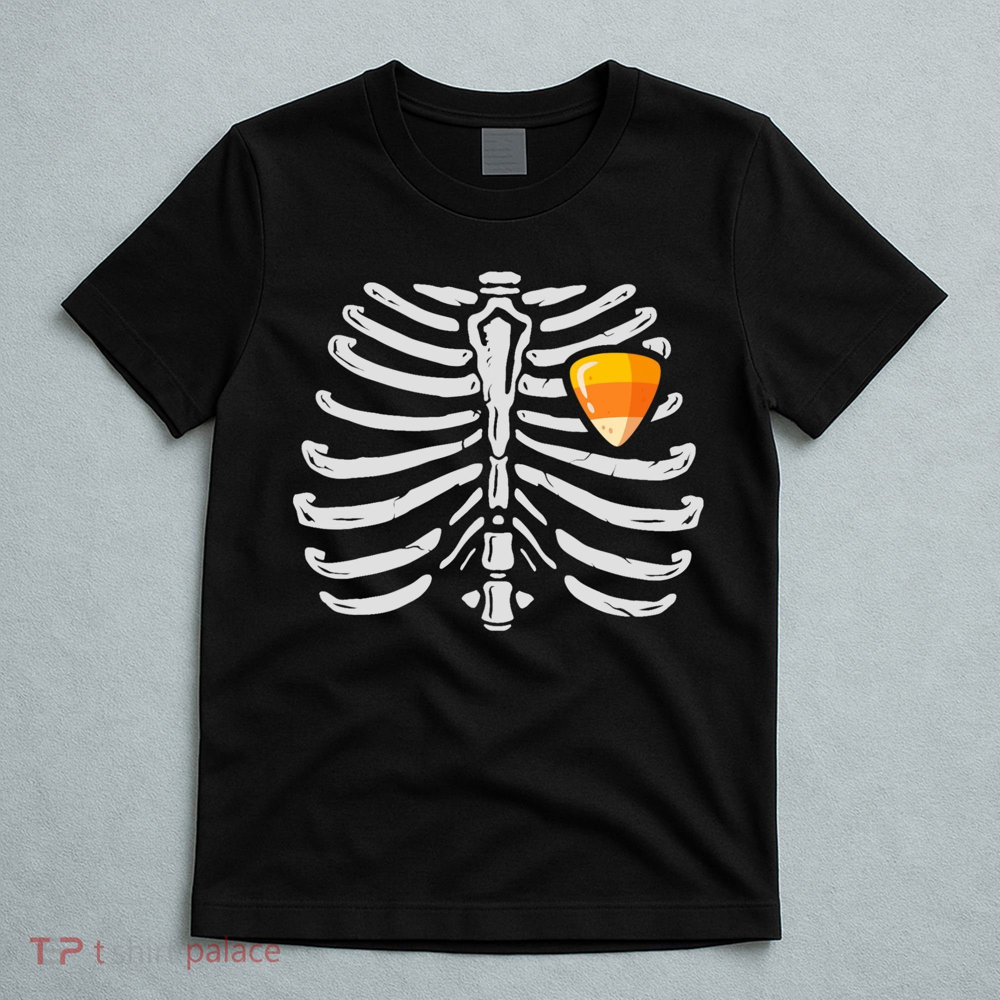 Skeleton Rib Cage Heart Candy Corn Cute Adult T-Shirt