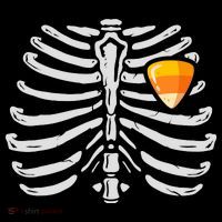 Skeleton Rib Cage Heart Candy Corn Cute Adult Ornament thumb 1