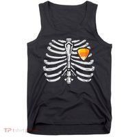 Skeleton Rib Cage Heart Candy Corn Cute Adult Tank Top thumb 0